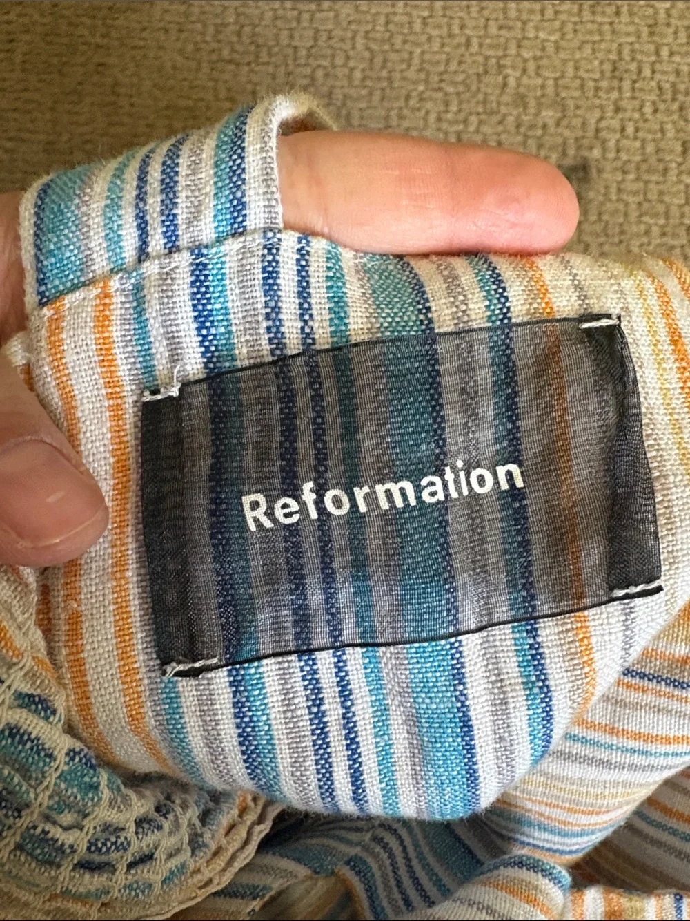 Reformation Striped Linen Short Romper Size 10